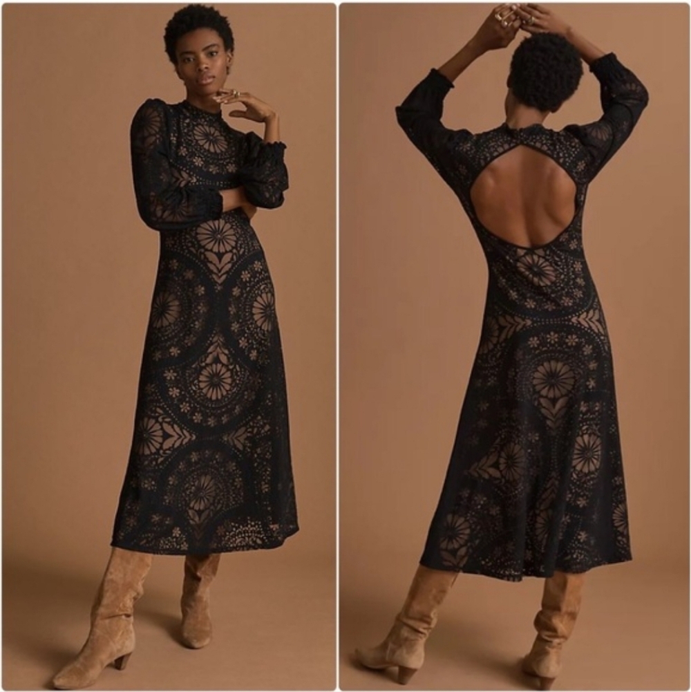 FARM Rio Black Long Sleeve Dress